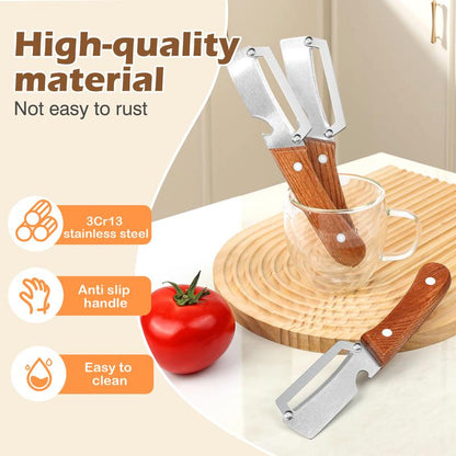 Premium Wooden Peeler – Ergonomic Kitchen Vegetable Peeler