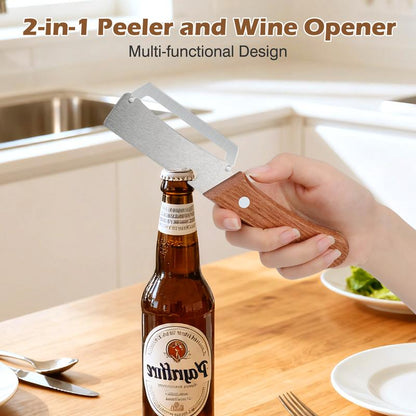 Premium Wooden Peeler – Ergonomic Kitchen Vegetable Peeler