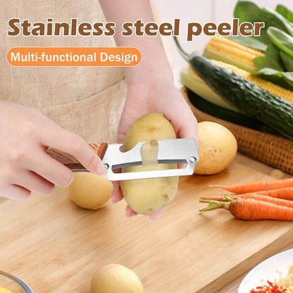 Premium Wooden Peeler – Ergonomic Kitchen Vegetable Peeler