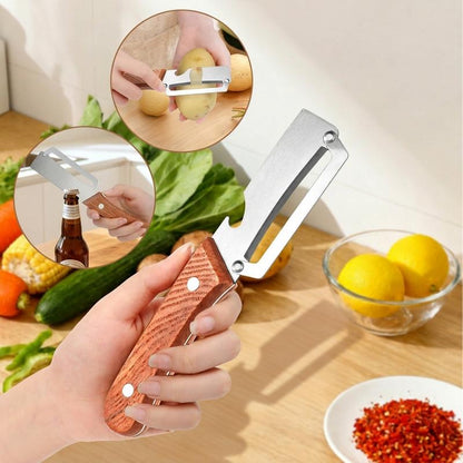 Premium Wooden Peeler – Ergonomic Kitchen Vegetable Peeler